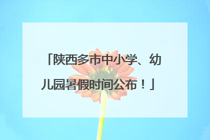 陕西多市中小学、幼儿园暑假时间公布！